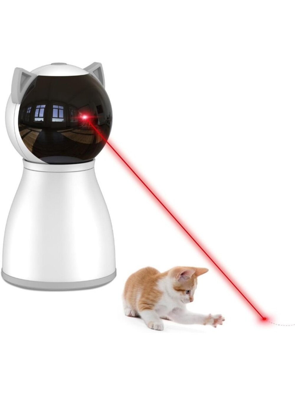 Interactive Rechargeable Cat Laser Toy - Random Motion, Automatic Fun for Indoor